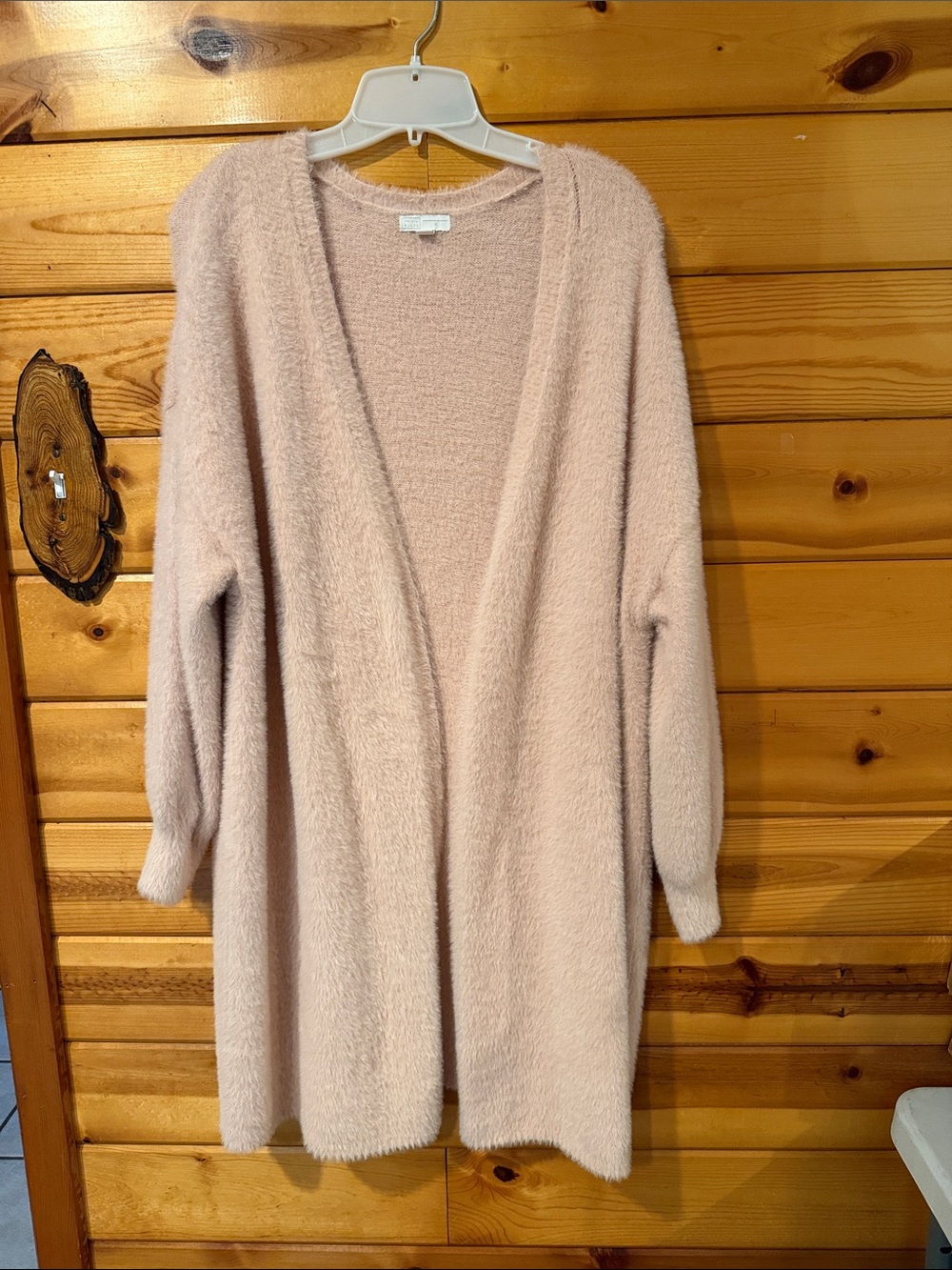 14th & Union Blush Pink Fuzzy Open-Front Cardigan